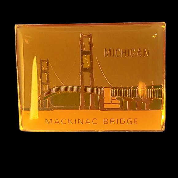 Vintage Mackinac Bridge Michigan Souvenir Pin - Picture 4 of 4